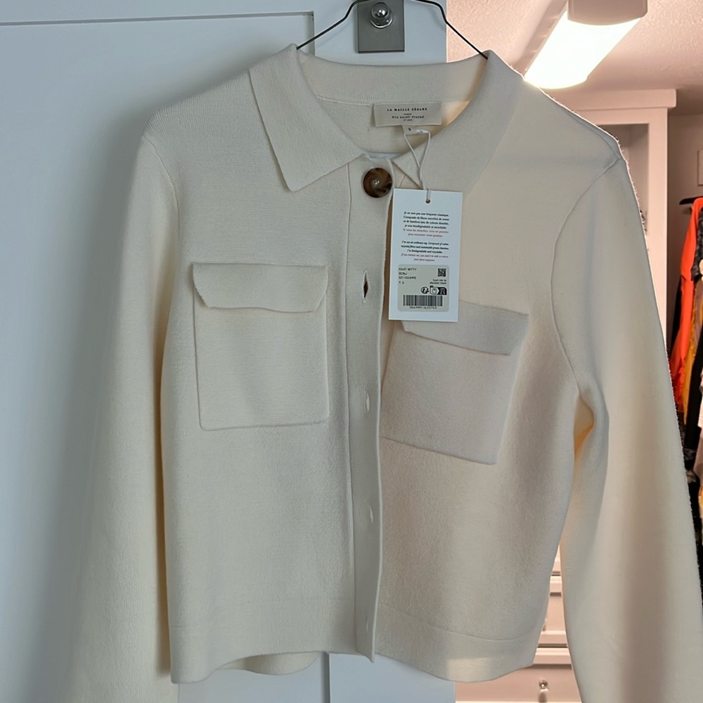 Sezane Betty Cardigan - Ecru Size Small - NWT